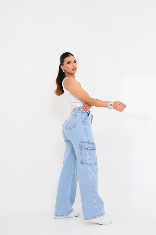 Calça Cargo Jeans
