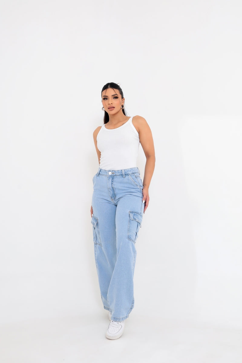 Calça Cargo Jeans