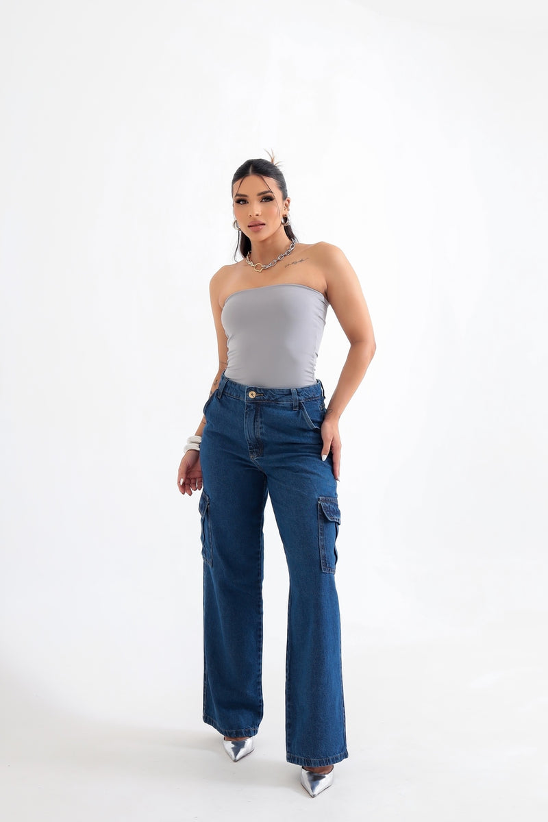 Calça Cargo Jeans