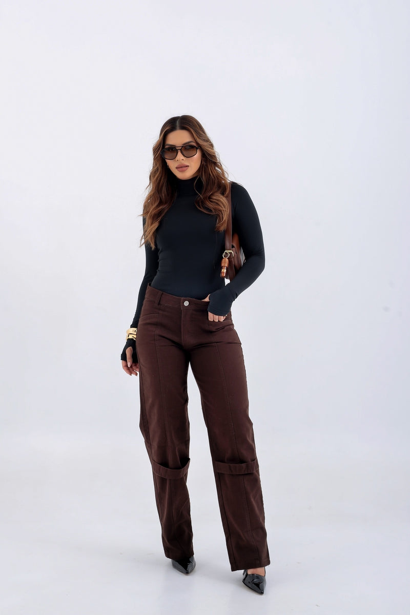Calça Sarja com Tiras