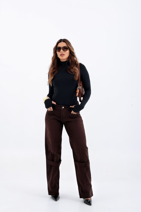 Calça Sarja com Tiras