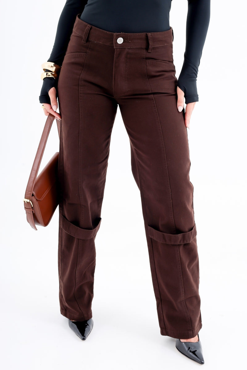 Calça Sarja com Tiras