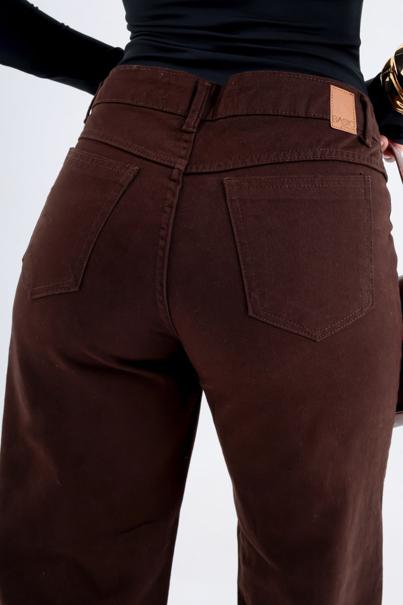 Calça Sarja com Tiras