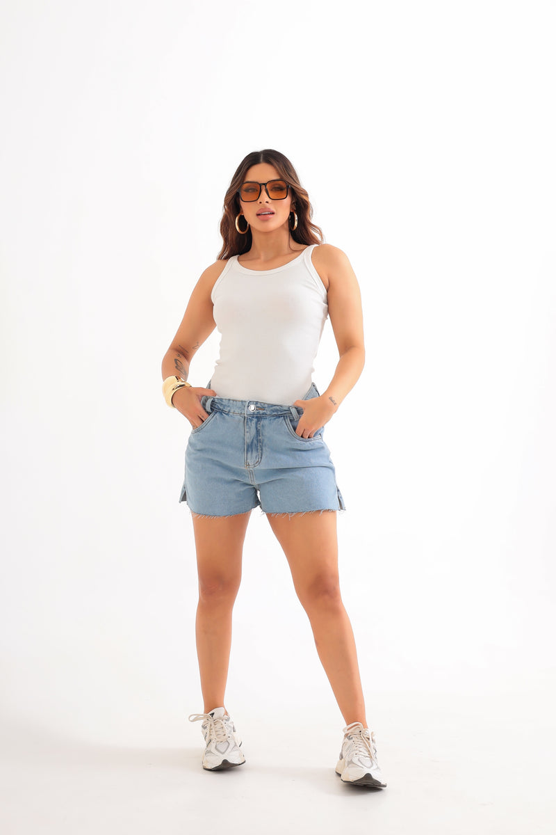 Shorts Jeans Abertura Lateral